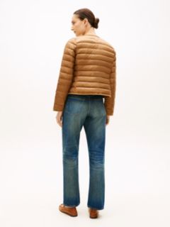 Water Repellent Lightweight Down Slim Jacket — Brown 4
