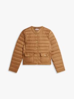 Water Repellent Lightweight Down Slim Jacket — Brown 5
