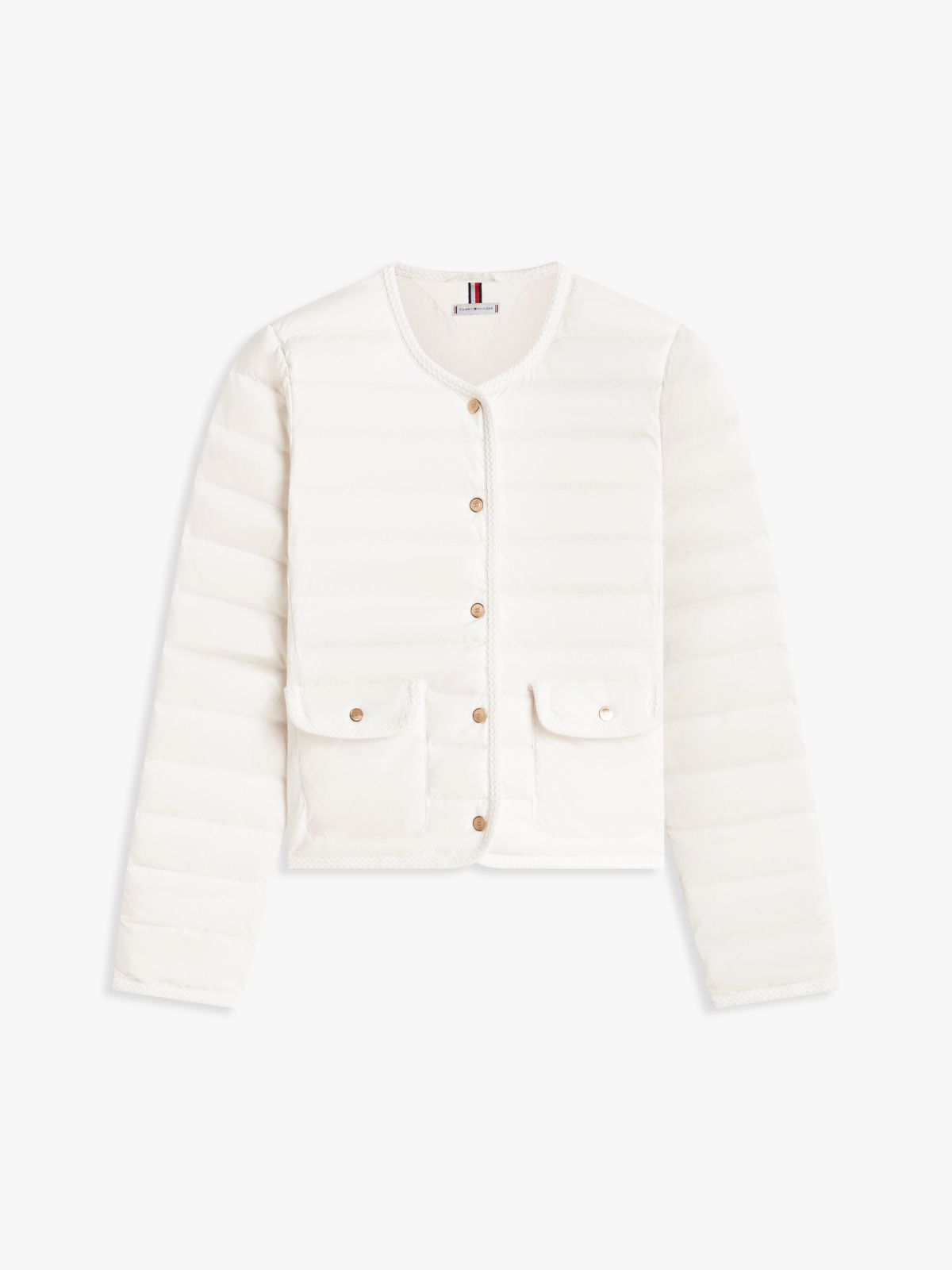Water Repellent Lightweight Down Slim Jacket — White