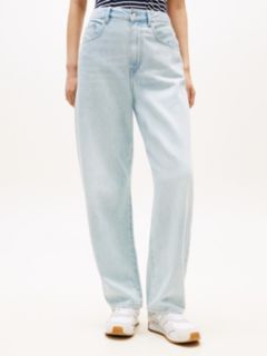 Mid Rise Tapered Barrel Leg Jeans — Blue 2