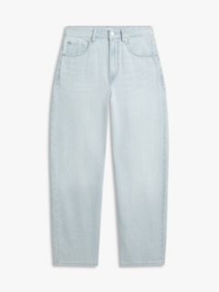 Mid Rise Tapered Barrel Leg Jeans — Blue 5