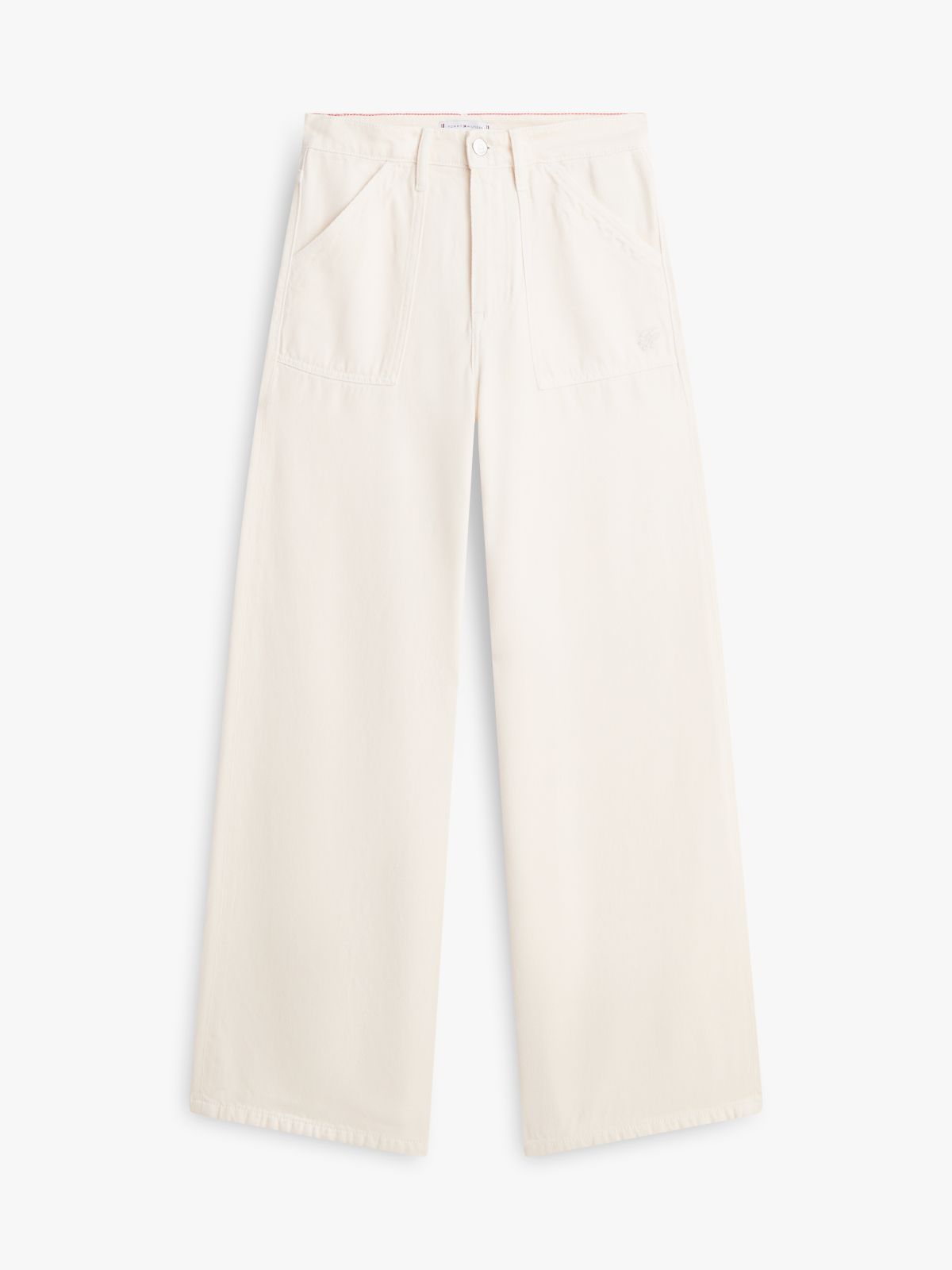 70s High Rise Wide Leg Jeans — Beige