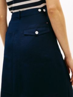 Tailored Utility A-Line Skirt — Blue 3