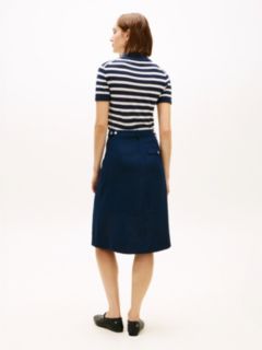 Tailored Utility A-Line Skirt — Blue 4