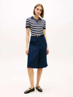 Tailored Utility A-Line Skirt — Blue 1