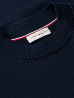 Fine Knit Jersey Short Sleeve Jumper — Blue 6