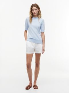 Fine Knit Jersey Short Sleeve Jumper — Blue 2