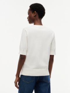 Fine Knit Jersey Short Sleeve Jumper — Yellow 4