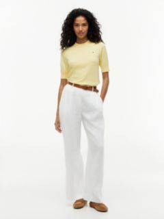 Fine Knit Jersey Short Sleeve Jumper — Yellow 2