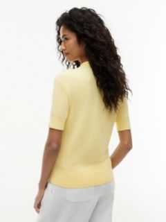 Fine Knit Jersey Short Sleeve Jumper — Yellow 4