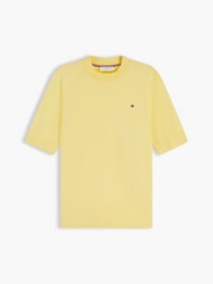 Fine Knit Jersey Short Sleeve Jumper — Yellow 5
