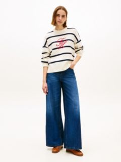 Premium Knit Logo Embroidery Relaxed Jumper — Beige 3