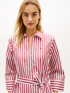 Belted Relaxed Midi Shirt Dress — Beige 2