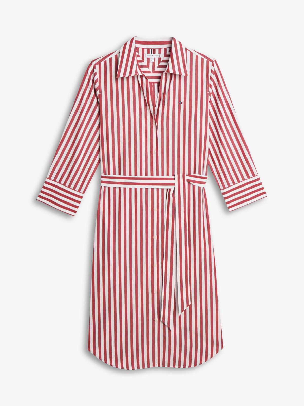 Belted Relaxed Midi Shirt Dress — Beige