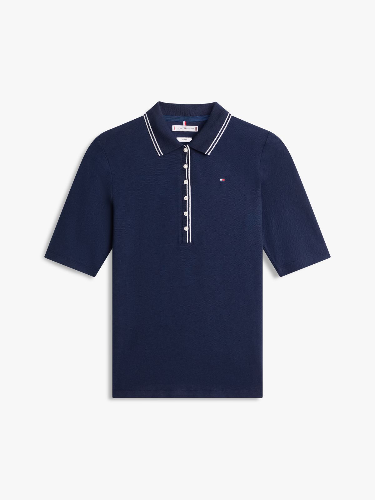 Slim Fit Tipped Half Sleeve Polo Shirt — Blue