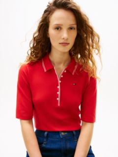 Slim Fit Tipped Half Sleeve Polo Shirt — Orange 2