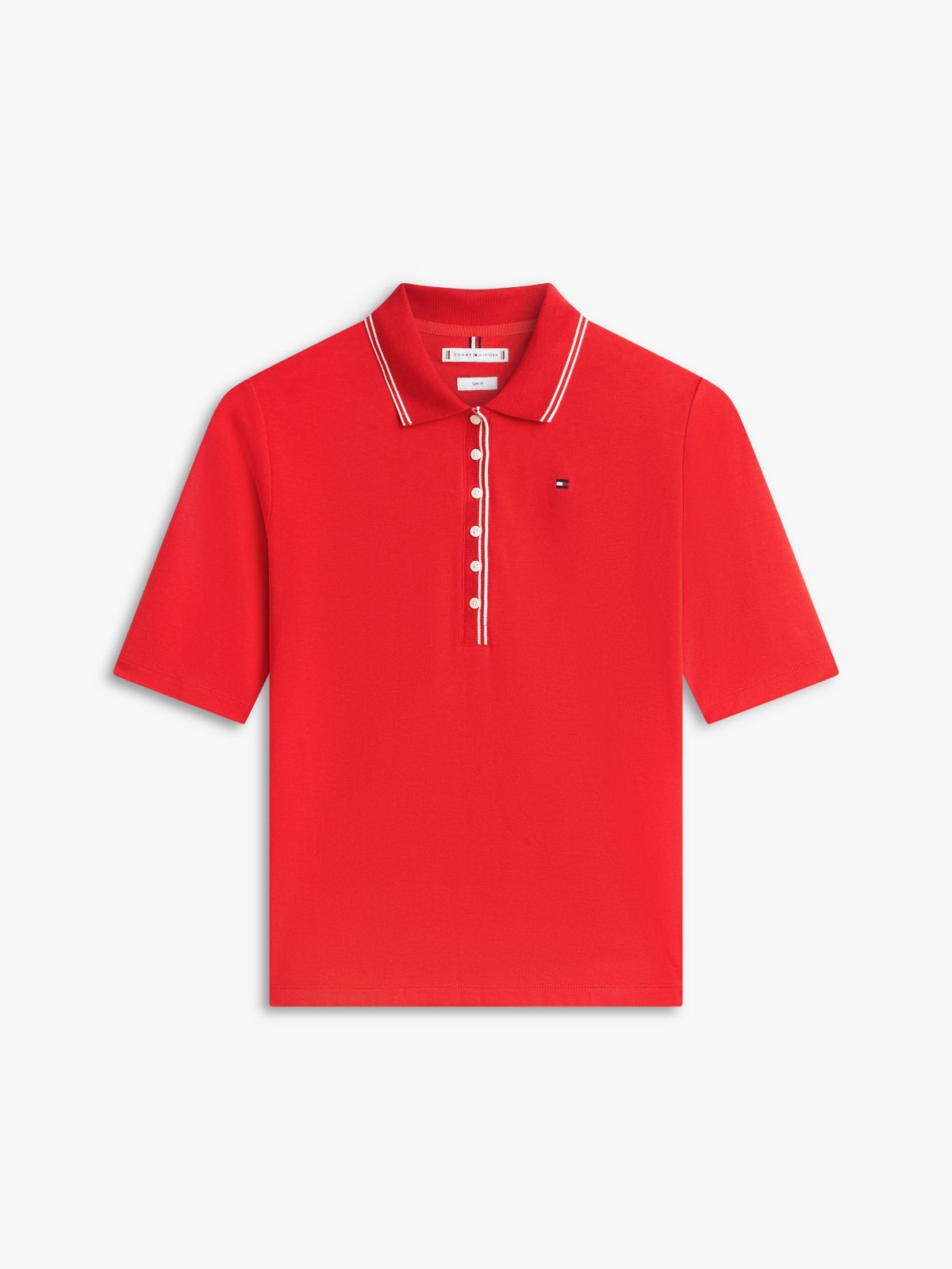 Slim Fit Tipped Half Sleeve Polo Shirt — Orange