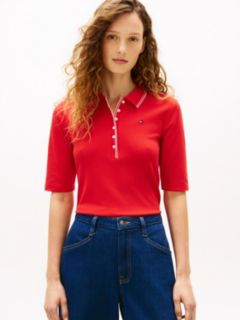 Slim Fit Tipped Half Sleeve Polo Shirt — Orange 1