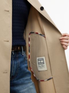 Water Repellent Twill Single Breasted Coat — Beige 3