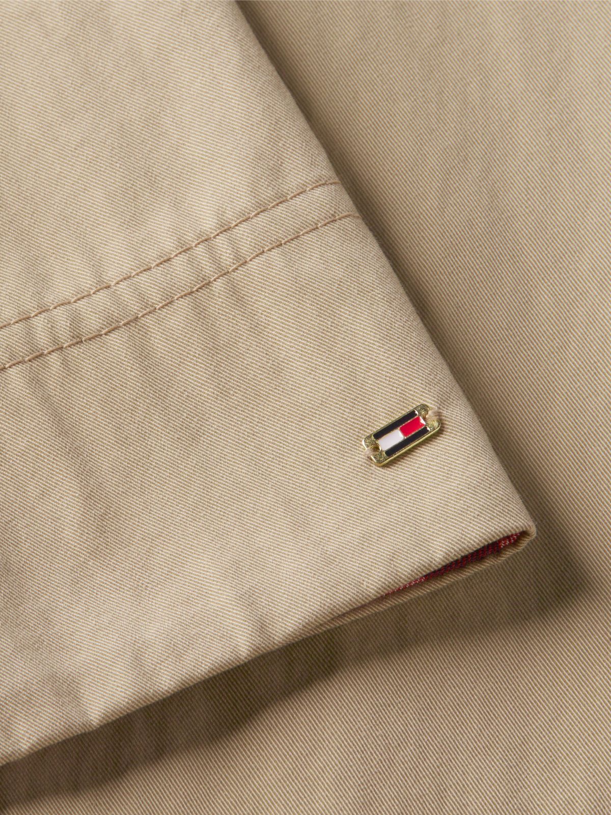 Water Repellent Twill Single Breasted Coat — Beige