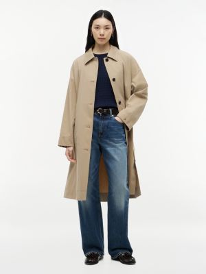  water repellent twill single breasted coat for women tommy hilfiger