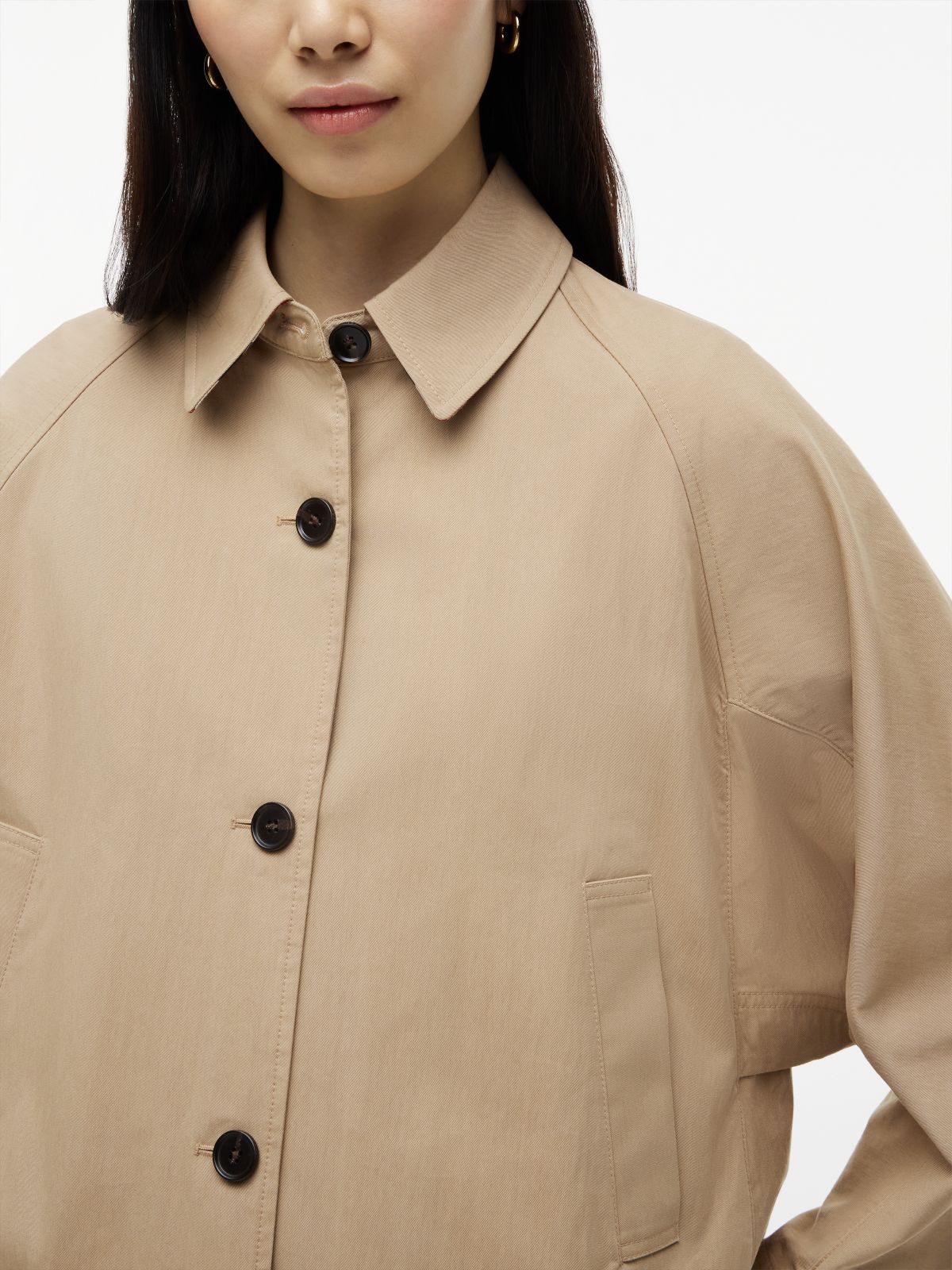 Water Repellent Short Jacket — Beige