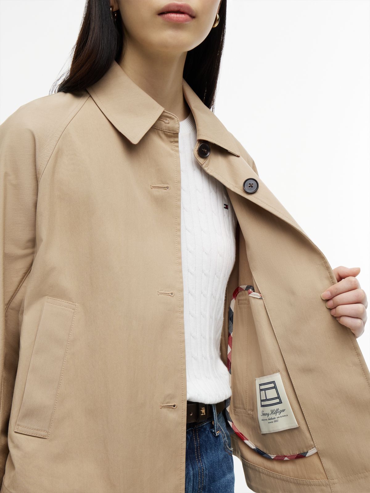 Water Repellent Short Jacket — Beige