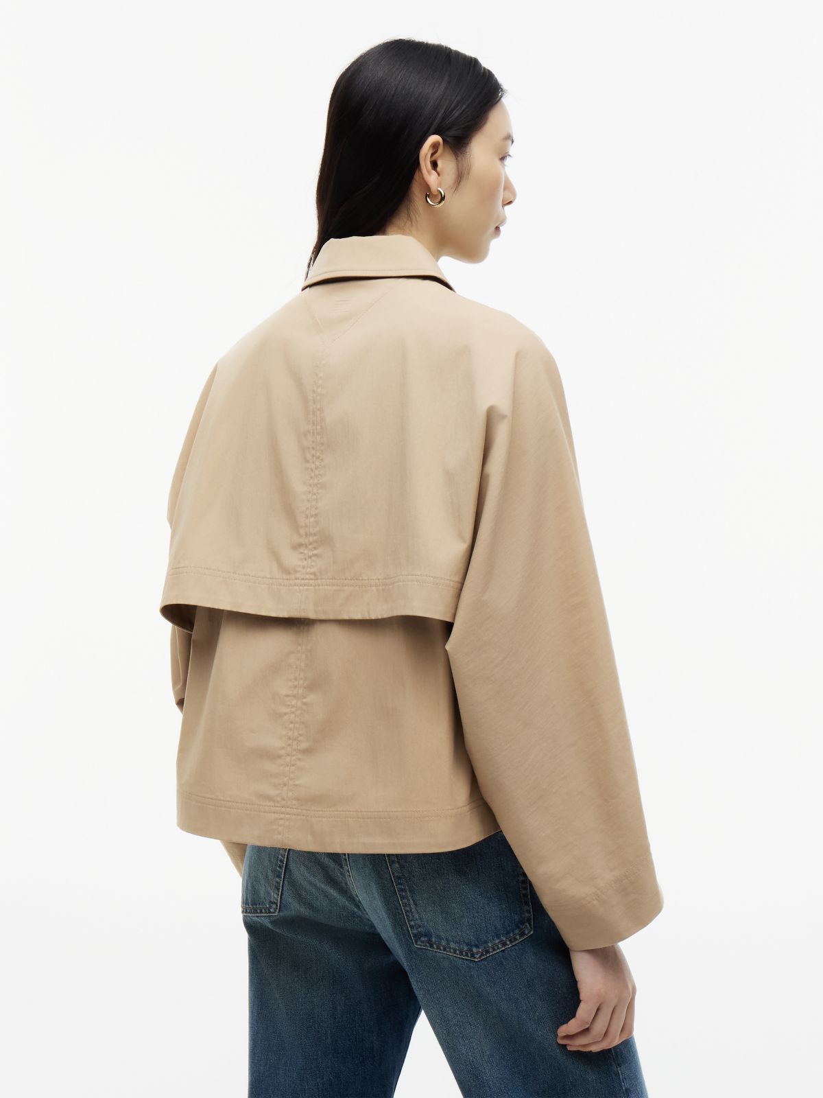 Water Repellent Short Jacket — Beige