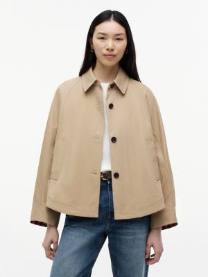 brown water repellent short jacket for women tommy hilfiger