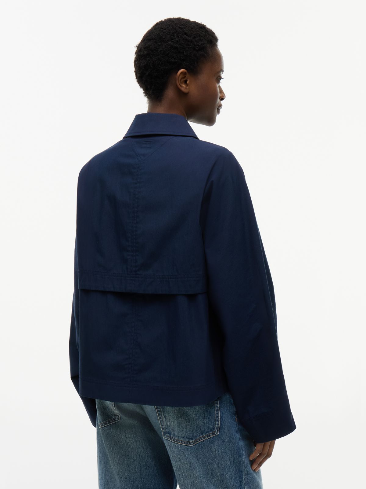 Water Repellent Short Jacket — Blue