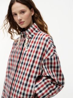 Check Relaxed Short Parka — Multi 3