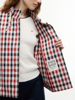 Check Relaxed Short Parka — Multi 4
