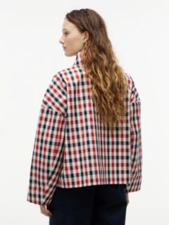 Check Relaxed Short Parka — Multi 5