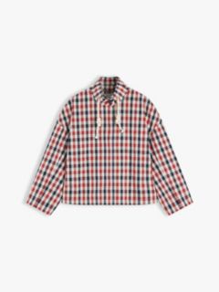 Check Relaxed Short Parka — Multi 6