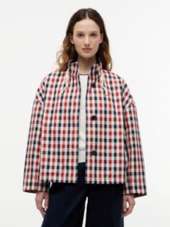 Check Relaxed Short Parka — Multi 1