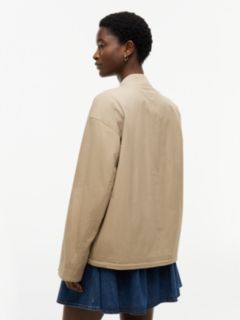 Logo Appliqué Twill Bomber Jacket — Beige 4