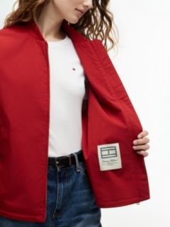 Logo Appliqué Twill Bomber Jacket — Red 3