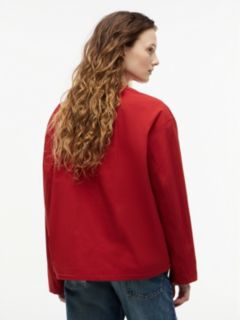 Logo Appliqué Twill Bomber Jacket — Red 5