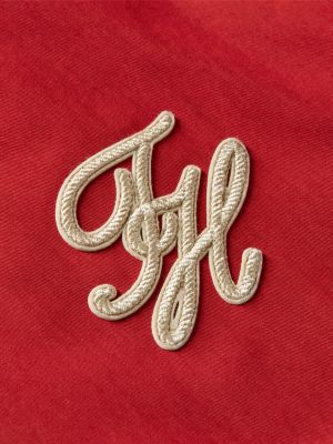 rot bomberjacke aus twill mit logo-applikation für damen - tommy hilfiger