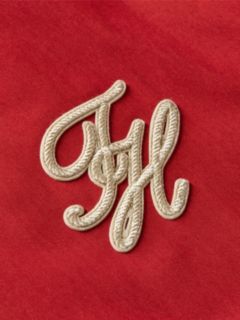 Logo Appliqué Twill Bomber Jacket — Red 7