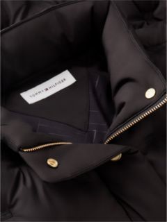 Gold-Tone Button Flag Down Quilted Jacket — Black 7
