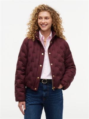 red gold-tone button flag down quilted jacket for women tommy hilfiger
