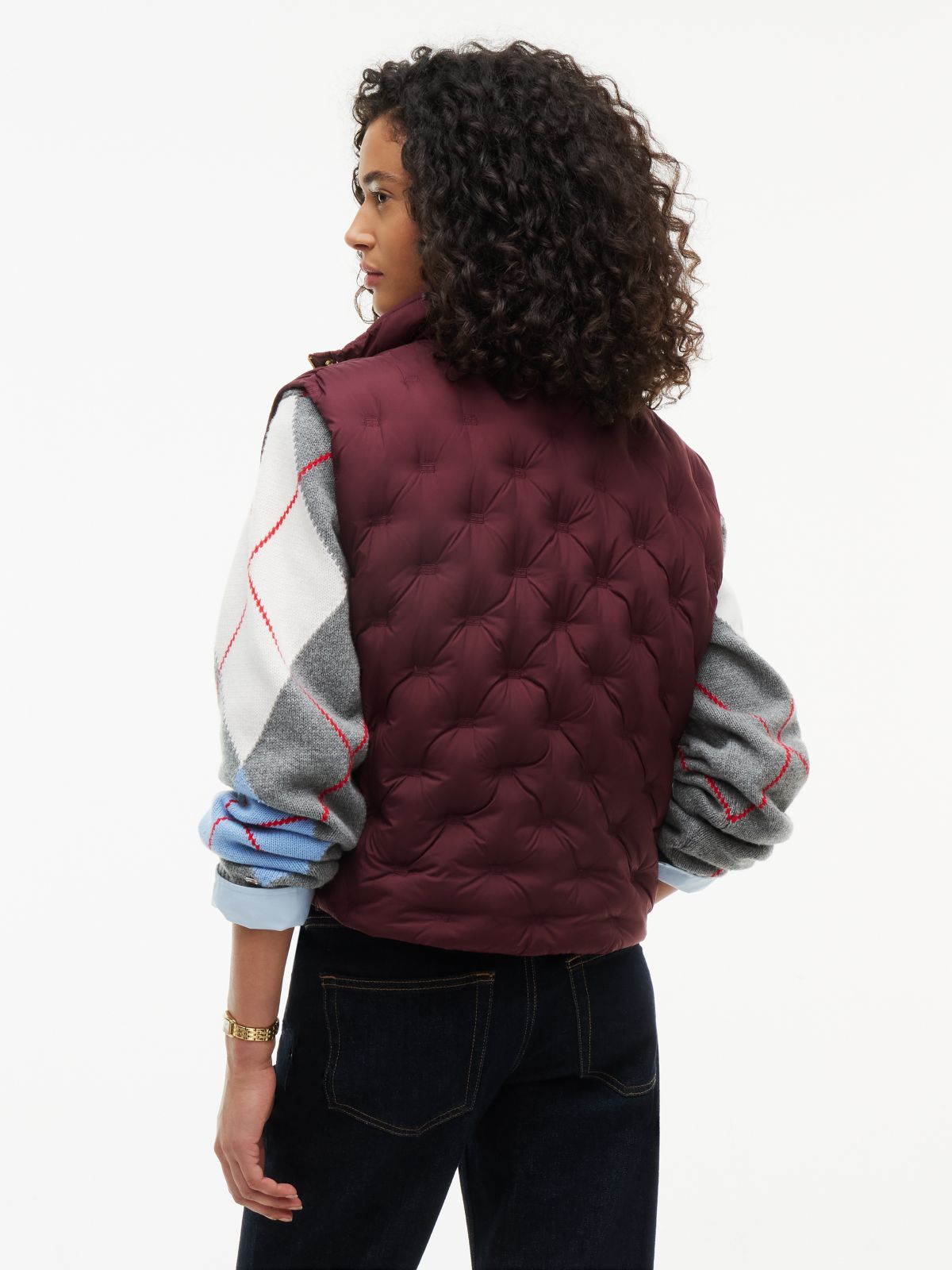 Flag Down Lightweight Quilted Gilet — Red