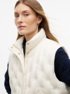Flag Down Lightweight Quilted Gilet — White 3