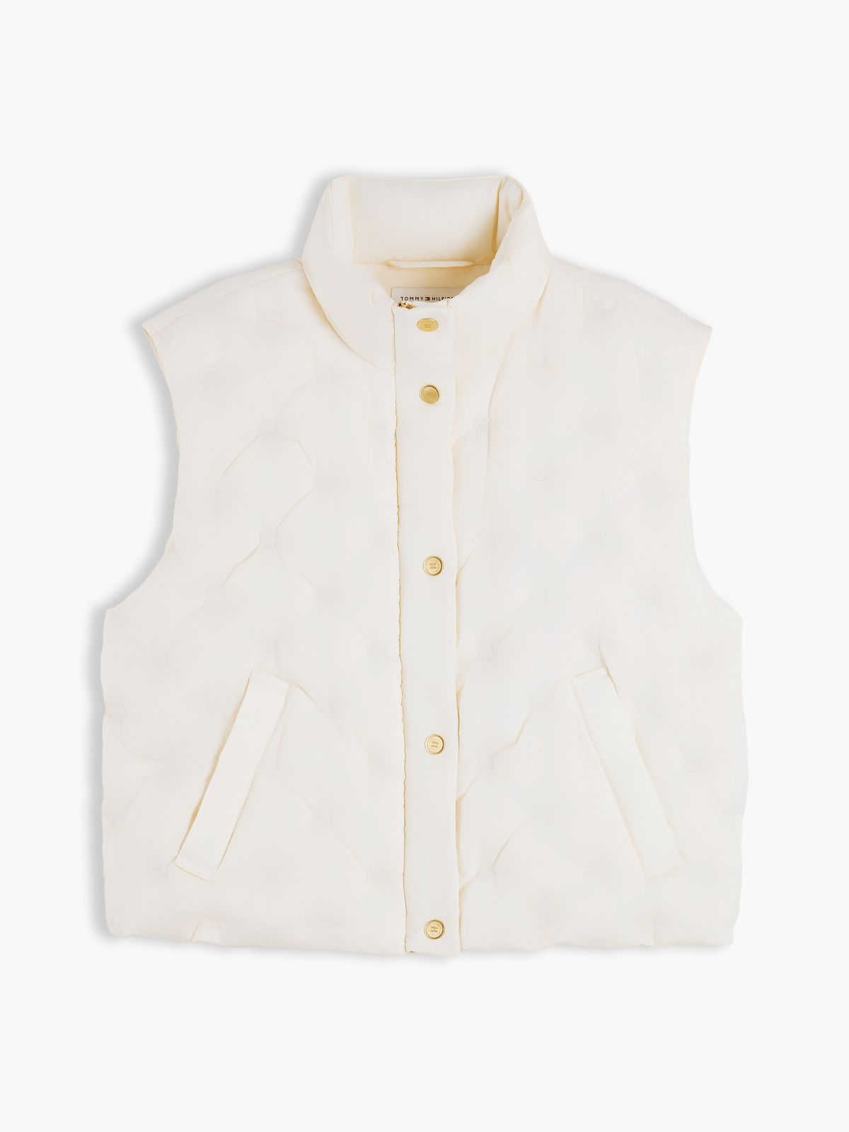 Flag Down Lightweight Quilted Gilet — White