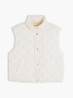 Flag Down Lightweight Quilted Gilet — White 5