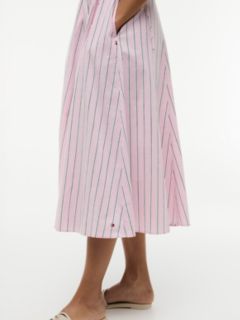 Tie Detail Cap Sleeve Midi Shirt Dress — Pink 3