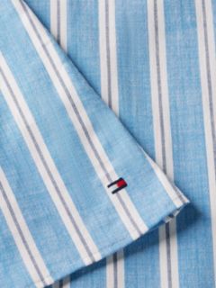 Tie Detail Cap Sleeve Midi Shirt Dress — Blue 6