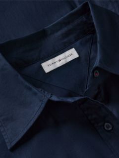 Fit And Flare Poplin Midi Shirt Dress — Blue 6