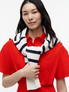 Fit And Flare Poplin Midi Shirt Dress — Red 3
